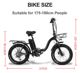 750W Folding Electric Snow Bike with Fat 20" Wheels - THE GOOD TINGZ