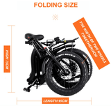 750W Folding Electric Snow Bike with Fat 20" Wheels - THE GOOD TINGZ