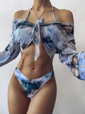 Tie-Dye Mesh Bikini Set