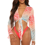 Tie-Dye Mesh Bikini Set