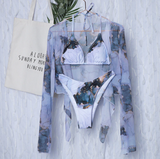Tie-Dye Mesh Bikini Set