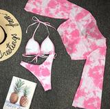 Tie-Dye Mesh Bikini Set