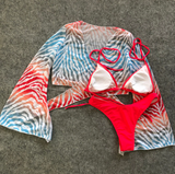 Tie-Dye Mesh Bikini Set