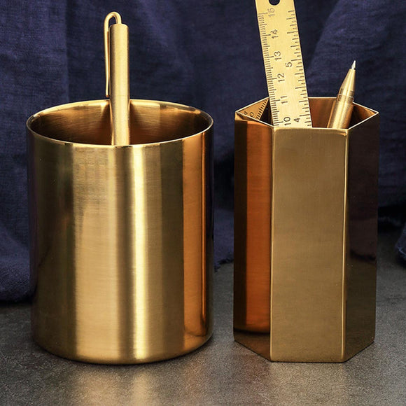 Vintage Brass Pen Holder