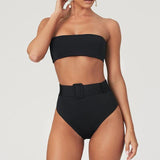 Bandeau High Waisted Bikini Set - THE GOOD TINGZ