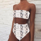 Bandeau High Waisted Bikini Set - THE GOOD TINGZ