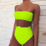 Bandeau High Waisted Bikini Set - THE GOOD TINGZ