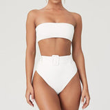 Bandeau High Waisted Bikini Set - THE GOOD TINGZ