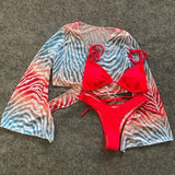 Tie-Dye Mesh Bikini Set