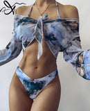 Tie-Dye Mesh Bikini Set